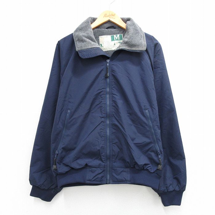 L★古着 Wear Guard 長袖 ナイロン ジャケット メンズ 00年代 00s ラグラン 紺 内側フリース 26feb25