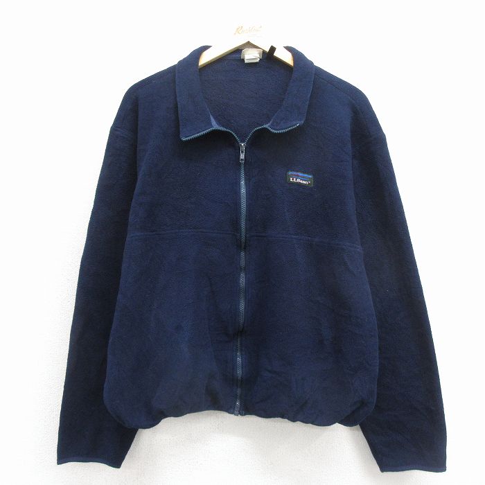 L★古着 エルエルビーン 長袖 フリース ジャケット メンズ 90年代 90s 濃紺 26feb26