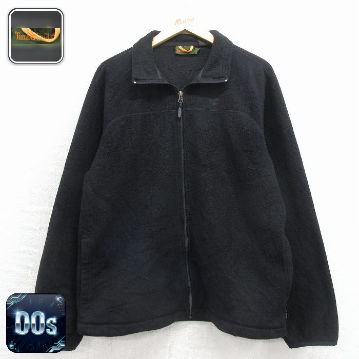 【50%OFF】ティンバーランド 00s 長袖フリースジャケット ワンポイントロゴ ブラック M | 古着