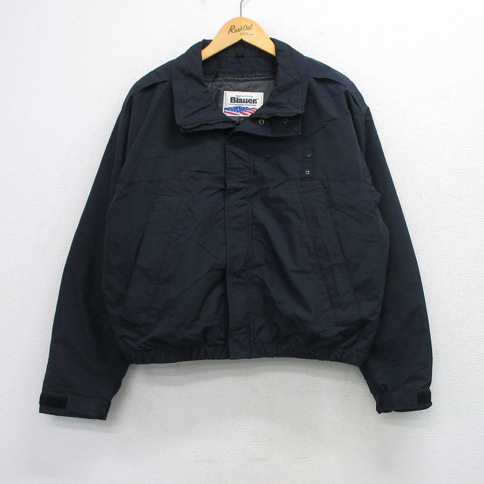 XL★古着 ブラウアー Blauer 長袖 ジャケット メンズ USA製 黒 26mar12