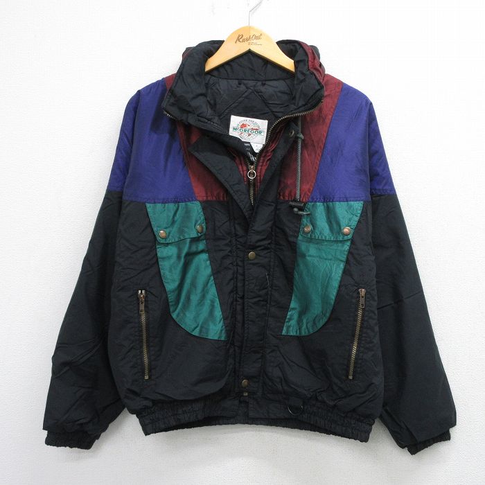 L★古着 マックレガー 長袖 ナイロン ジャケット メンズ 90年代 90s マルチカラー 黒他 26mar12