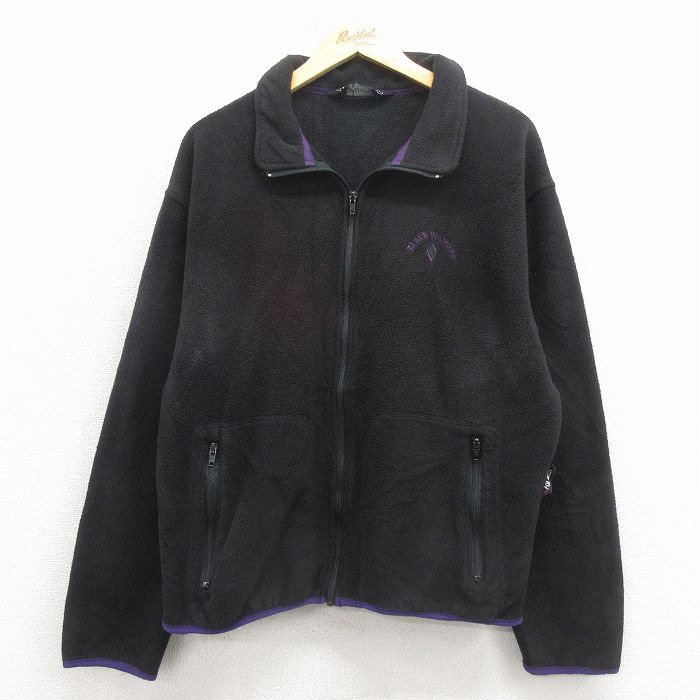 L★古着 長袖 フリース ジャケット メンズ 90年代 90s ブラックダイヤモンド ポーラテック USA製 黒 26mar17