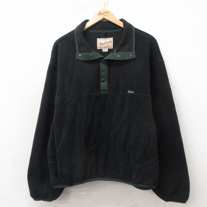 XL★古着 ウールリッチ 長袖 フリース ジャケット メンズ 90年代 90s スナップT ポーラテック 黒他 26apr23