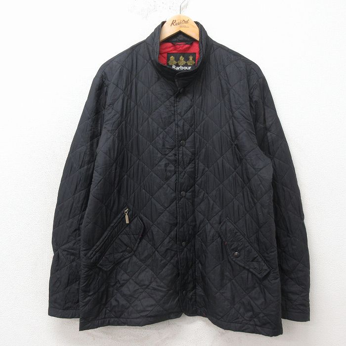 L★古着 バブアー 長袖 ナイロン キルティング ジャケット メンズ 黒他 26apr23