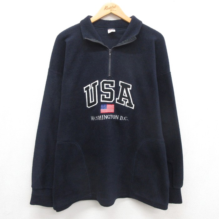 古着通販 L☆古着 長袖 ジャケット ハーフジップ メンズ 90年代 90s 