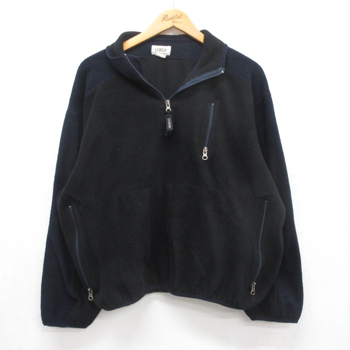 J.CREW 00s ハーフジップフリースジャケット ブラック メンズXL相当 | 古着