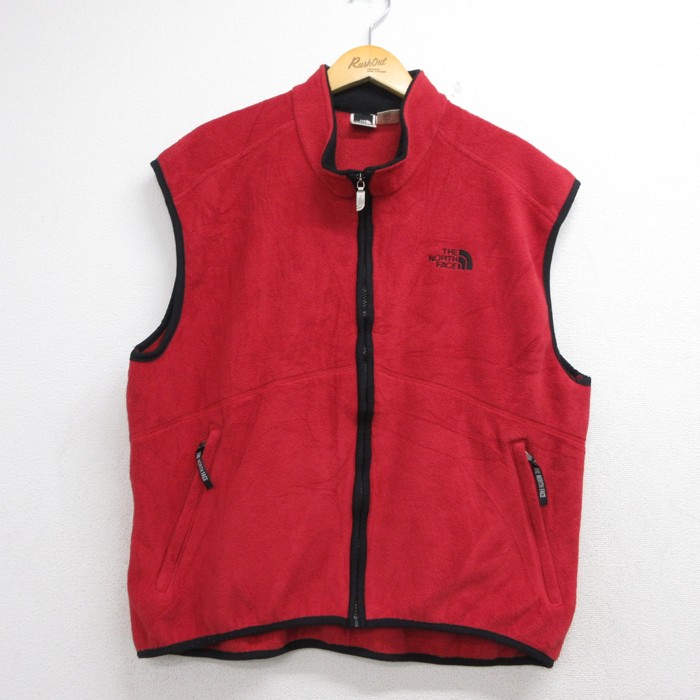 ノースフェイス 90s ノースリーブジャケット フリース レッド メンズL相当 | 古着