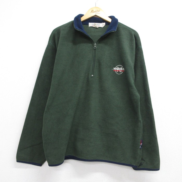ノーティカ 90s ハーフジップジャケット フリース カーキ メンズM相当 | 古着