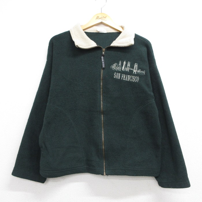 90s 長袖ジャケット サンフランシスコ刺繍 グリーン メンズS相当 | 古着