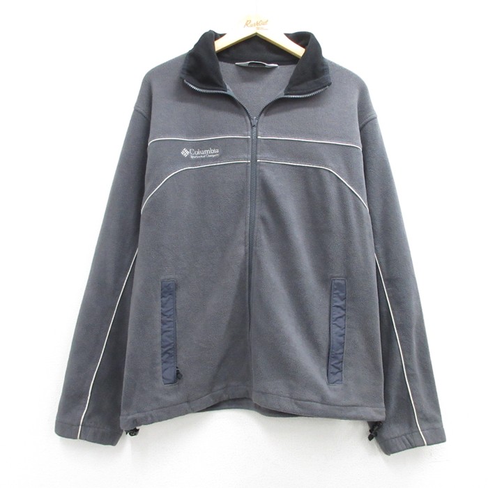 コロンビア 00s フルジップジャケット ワンポイントロゴ グレー メンズL相当 | 古着