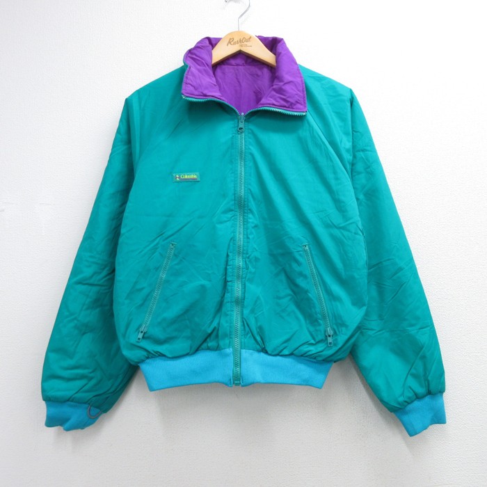 コロンビア 90s ラグランジャケット シンサレート リバーシブル グリーン メンズL相当 | 古着