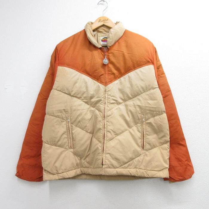 miller 80s 長袖ジャケット ダックダウン オレンジ メンズL相当 | 古着