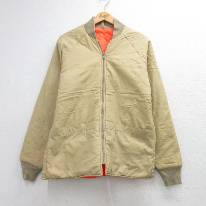 ウールリッチ 90s ラグランリバーシブルジャケット ベージュ メンズM相当 | 古着