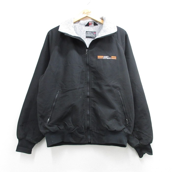 Polarfleece 80s フルジップジャケット ブラック メンズL相当 | 古着