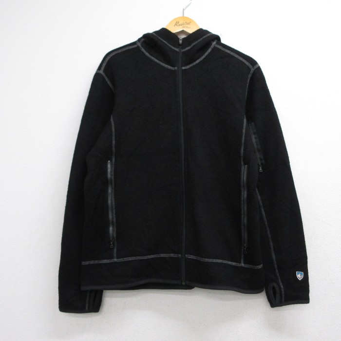 KUHL 長袖フリースジャケット フルジップパーカー ブラック メンズM相当 | 古着