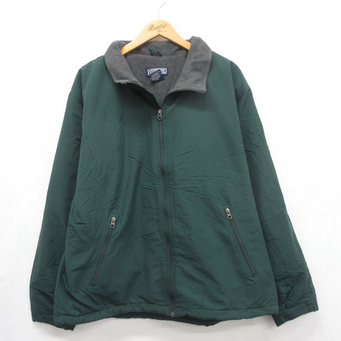 ランズエンド 90s ジャケット YKKジップ グリーン メンズL相当 | 古着