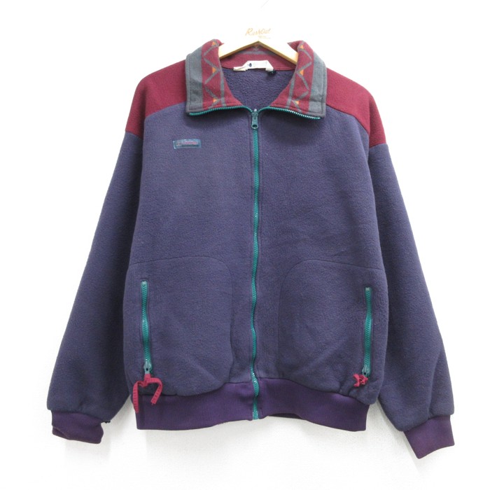 L★古着 Columbia コロンビア 長袖 ジャケット メンズ 90年代 90s ツートンカラー フリース USA製 パープル【spe】 26sep04
