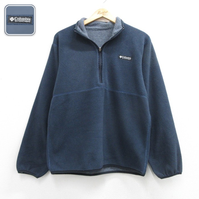 コロンビア 長袖ジャケット ハーフジップ ネイビー メンズM相当 | 古着