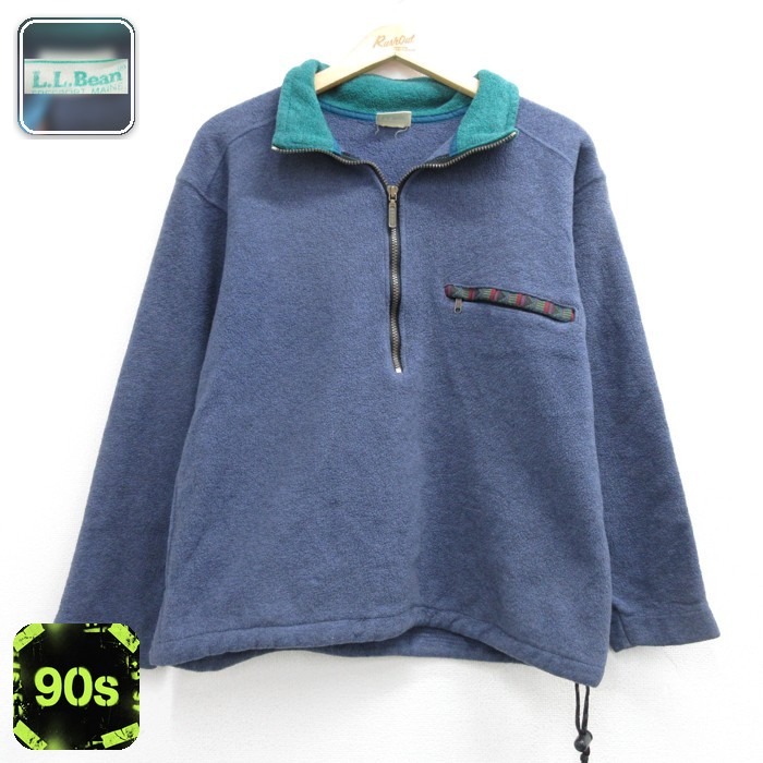 エルエルビーン 90s ハーフジップジャケット ネイビー メンズM相当 | 古着