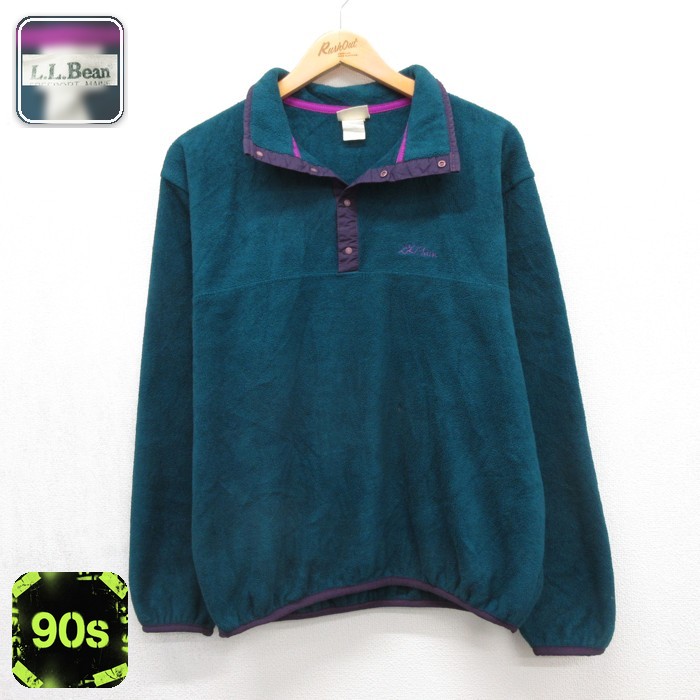 L.L.Bean 90s 長袖ジャケット スナップTフリース グリーン メンズM相当 | 古着