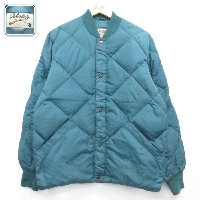 Cabelas 長袖ジャケット ダウンキルティング グリーン メンズM相当 | 古着
