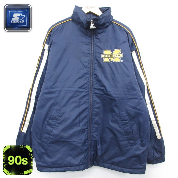 STARTER 90s ナイロンジャケット ミシガン ネイビー メンズXL相当 | 古着