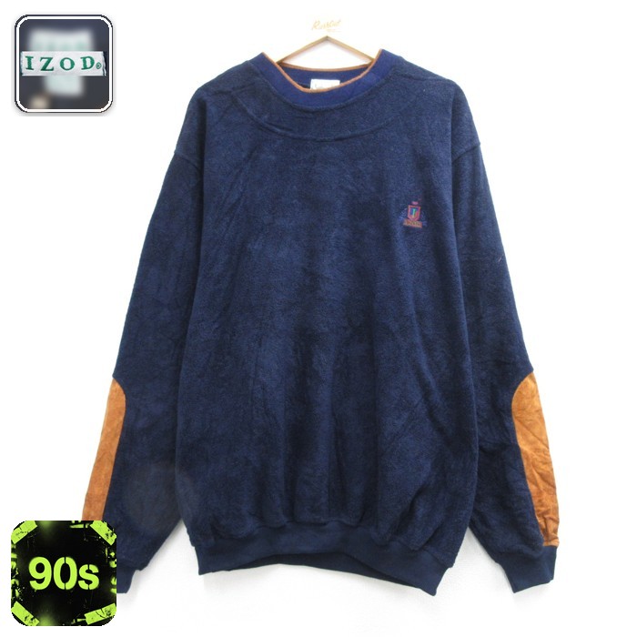 アイゾッド 90s 長袖ジャケット ワンポイントロゴ ネイビー メンズXL相当 | 古着