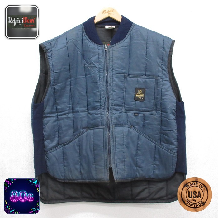 RefrigiWear 80s リップストップベスト ネイビー メンズXL相当 | 古着