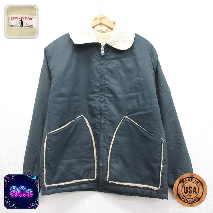 ZEROWEAR 長袖 ジャケット ナイロン 80s USA製 ネイビー メンズM相当 | 古着