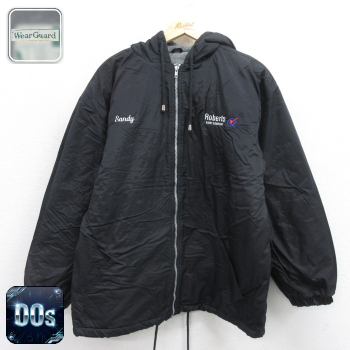 WearGuard 00s フルジップナイロンパーカー ブラック メンズL相当 | 古着