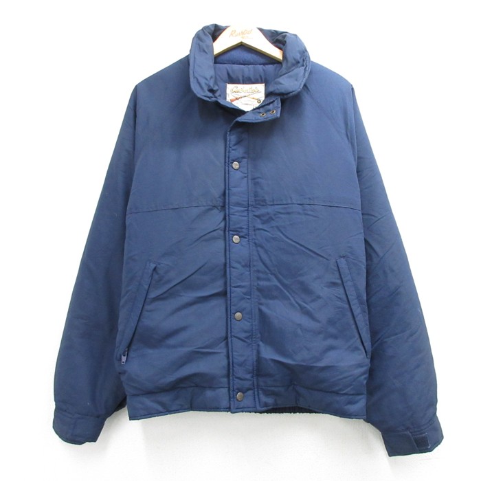 M★古着 カベラス Cabelas 長袖 ジャケット ナイロン メンズ 80年代 80s ダウン ネイビー 26oct06