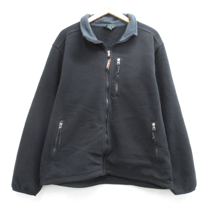 L★古着 L.L.Bean エルエルビーン 長袖 ジャケット フルジップ メンズ フリース ポリエステル ブラック 26oct06