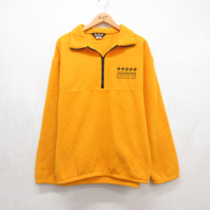 Auburn 90s ハーフジップナイロンジャケット フリース イエロー メンズXL相当 | 古着