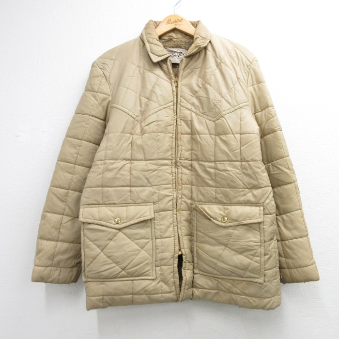 Tem-Tex 70s ジャケット タロン フェイクファー ベージュ メンズL相当 | 古着