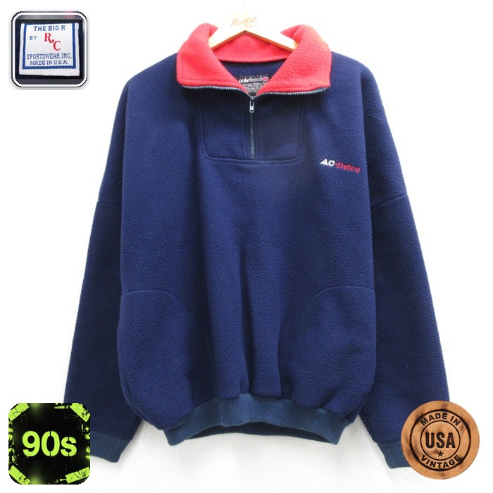ACDelco 90s ハーフジップフリースジャケット ネイビー メンズM相当 | 古着