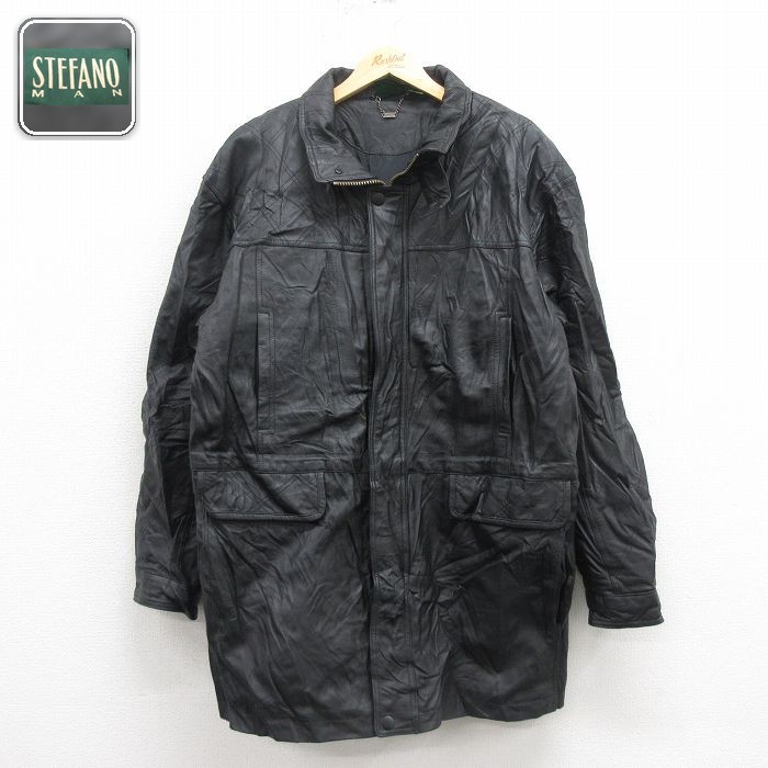 【50%OFF】レザージャケット ブラック XL | 古着