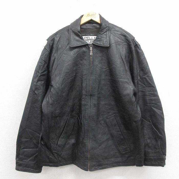 L★古着 ウィルソン 長袖 レザー ジャケット メンズ 黒 25dec19