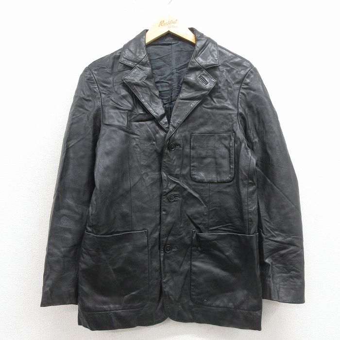 S★古着 ギャップ GAP 長袖 レザー ジャケット メンズ 00年代 00s 黒【spe】 26jan24