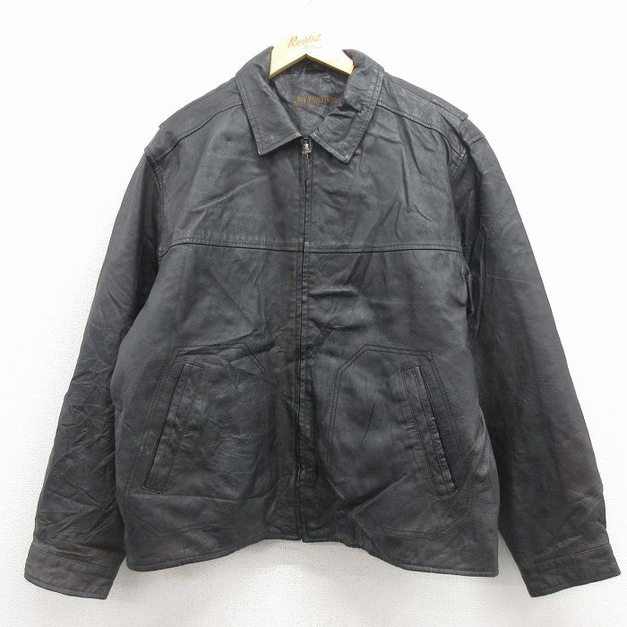XL★古着 セントジョンズベイ 長袖 レザー ジャケット メンズ 黒 26jan24
