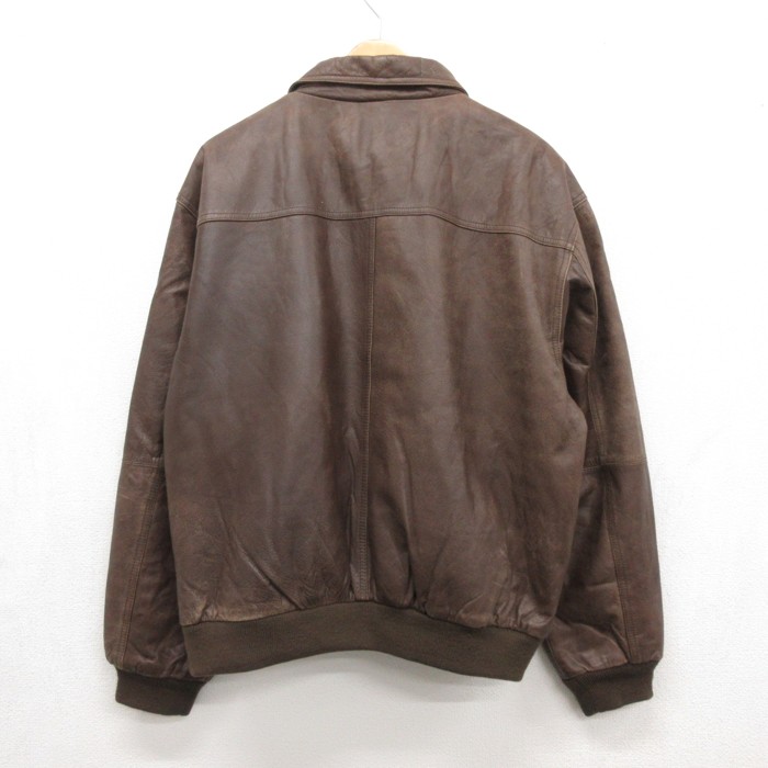 セントジョンズベイ レザージャケット ダークブラウン Lサイズ 古着通販 XL☆古着 セントジョンズベイ 長袖 レザー ジャケット メンズ
