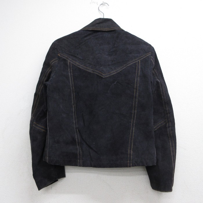 古着通販 S☆古着 長袖 レザー ジャケット メンズ 80年代 80s スエード