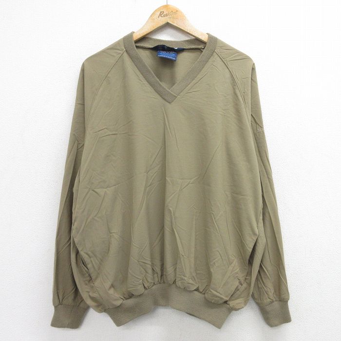 【50%OFF】XL★古着 長袖 ナイロン ジャケット レディース 00年代 00s SUNDERLAND ラグラン Vネック USA製 ベージュ カーキ 24sep10 中古 メンズ アウター ウインドブレーカー