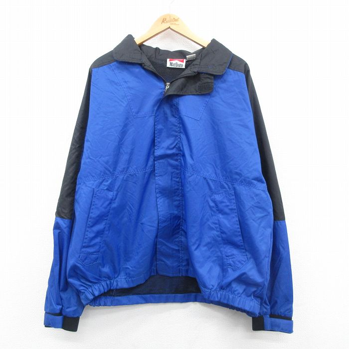 マルボロ 90s ナイロンジャケット ツートンカラー ブルー XL | 古着