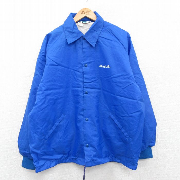 XL★古着 長袖 ナイロン ジャケット メンズ 90年代 90s マーシャルズ Marshalls ラグラン USA製 紺 ネイビー 【spe】 24oct26 中古 アウター ウインドブレーカー
