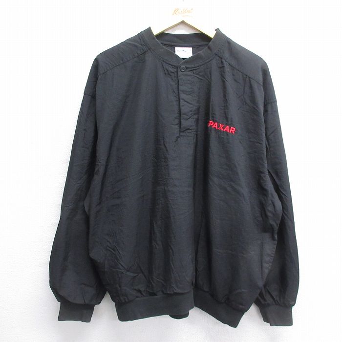 XL★古着 長袖 ナイロン ジャケット メンズ DAXAR 黒 ブラック 24dec09 中古 アウター ウインドブレーカー
