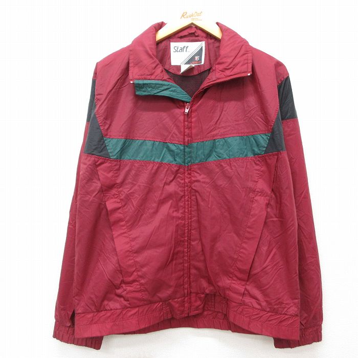 【20%OFF】M★古着 ウィルソン 長袖 ナイロン ジャケット メンズ 90年代 90s エンジ他 24dec09 中古 アウター ウインドブレーカー