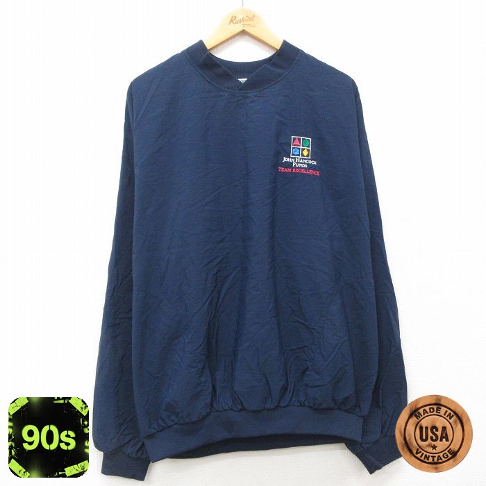 90s ナイロンジャケット JOHN HANCOCK ネイビー XL | 古着