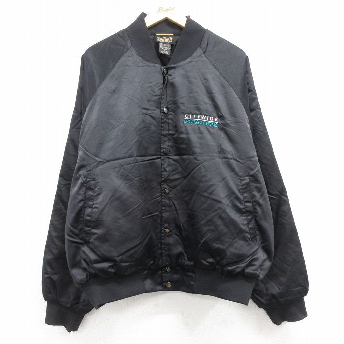 【50%OFF】XL★古着 長袖 ナイロン ジャケット メンズ 00年代 00s CITYWIDE ラグラン 黒 ブラック 内側キルティング 24dec10 中古 アウター ウインドブレーカー