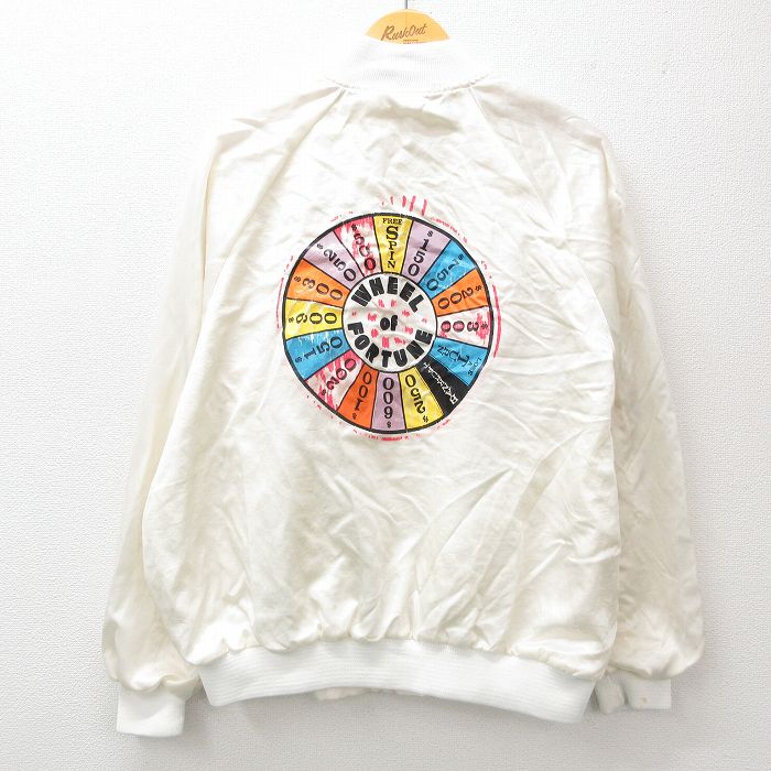 L★古着 長袖 ナイロン ジャケット メンズ 90年代 90s WHEEL ラグラン USA製 白 ホワイト 24dec13 中古 アウター ウインドブレーカー