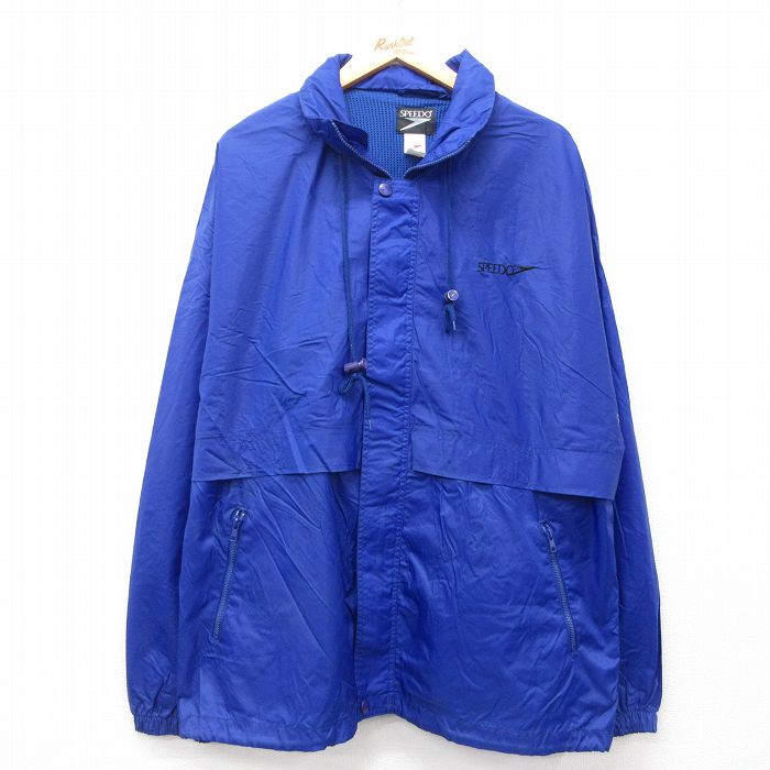 【20%OFF】XL★古着 SPEED 長袖 ナイロン ジャケット メンズ 紺系 ネイビー 24dec16 中古 アウター ウインドブレーカー